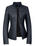 Leren damesjas 315 in blauw