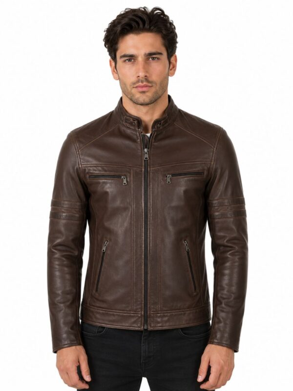 leren heren jas bruin TR43 Versano