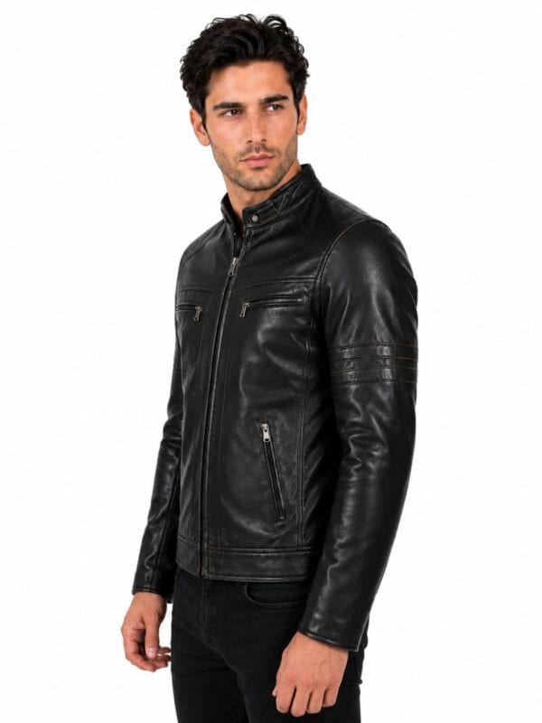 Heren jas leer TR43 zwart Versano
