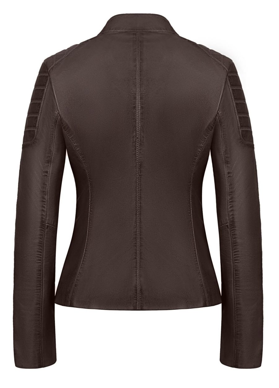 Leren biker jas dames Miami bruin Versano - Imagen 3