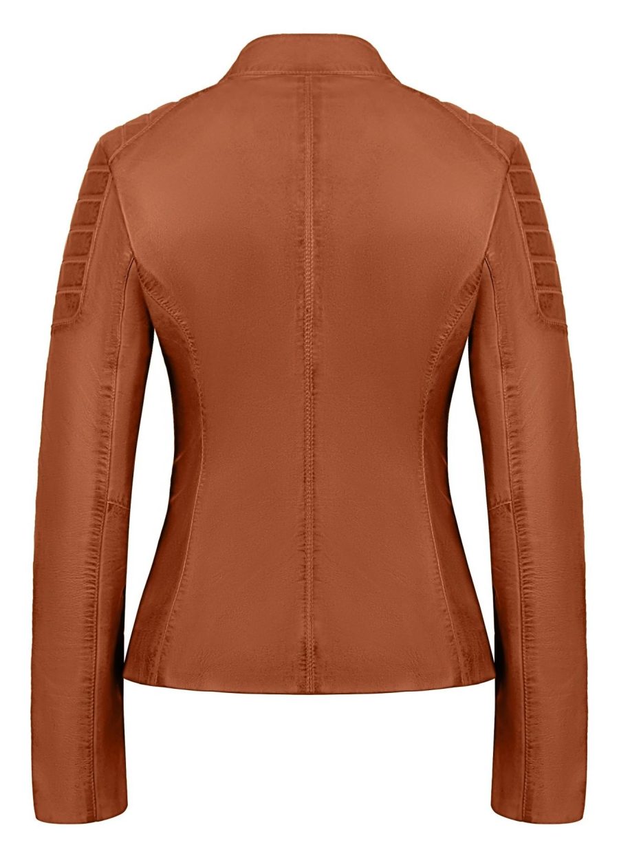 Dames leren jas cognac Miami Versano – Bild 4