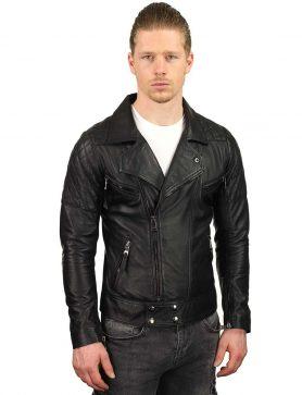 Bikerjacke Herren schwarz TR40 Versano