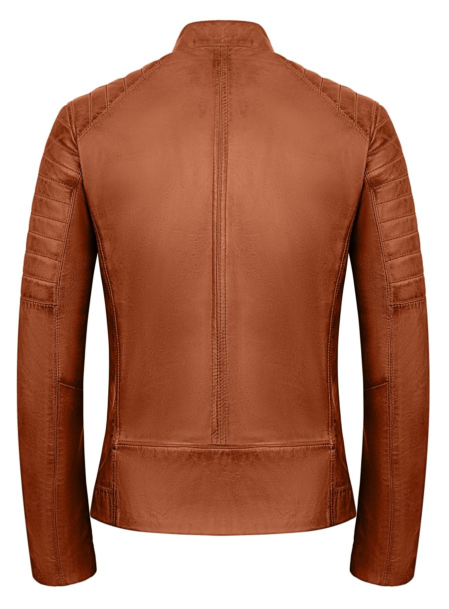 Heren leren jas biker TR36 B cognac Versano – Bild 3