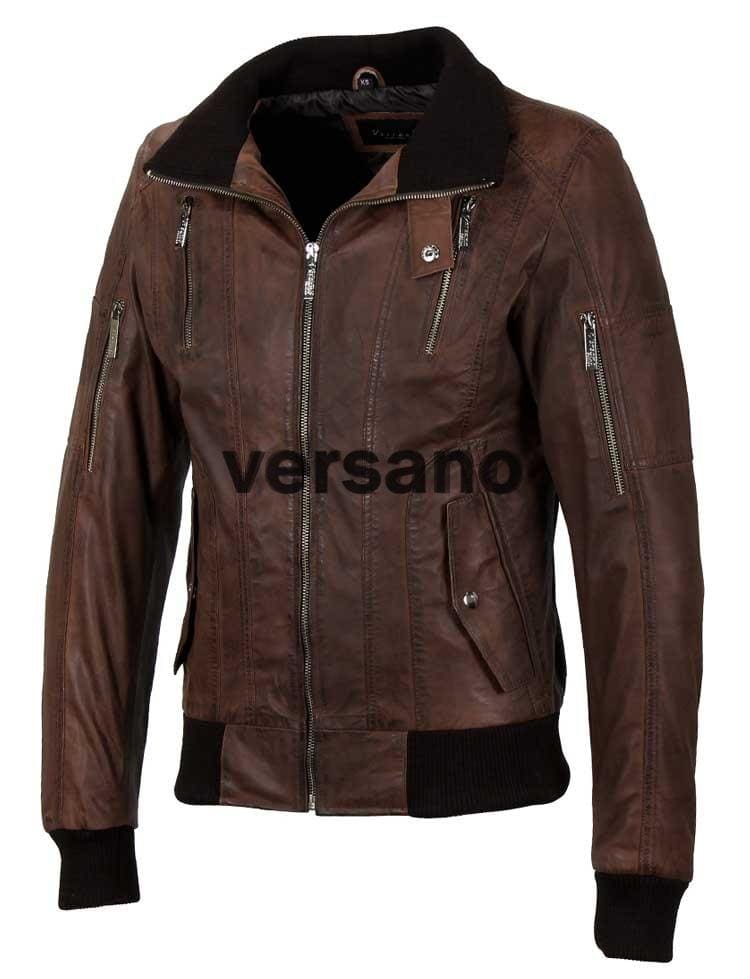 Leren Jas heren Versano Johnny Bruin - Imagen 4