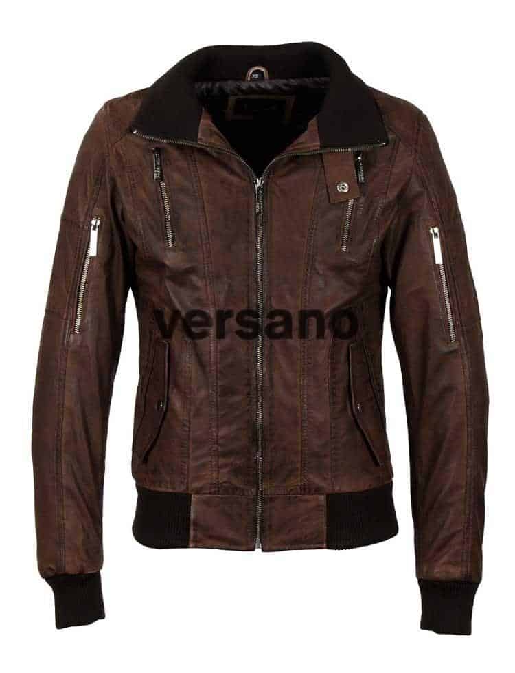hombres de la chaqueta de cuero Versano Johnny Brown