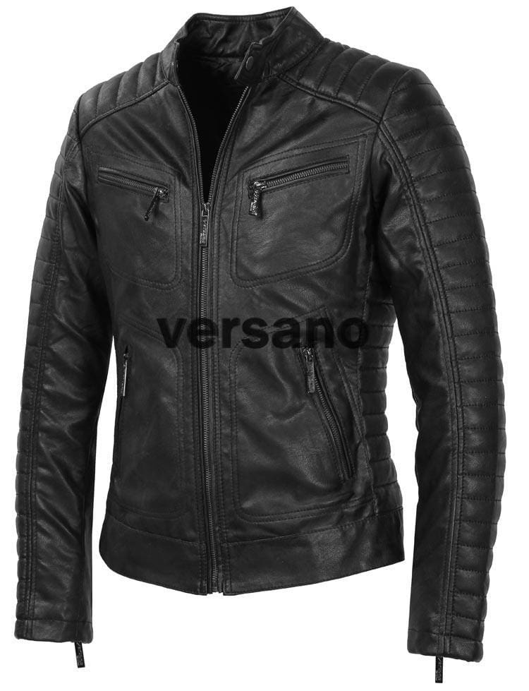 Imitatieleren jas heren Versano TRR 51 Zwart – Bild 4