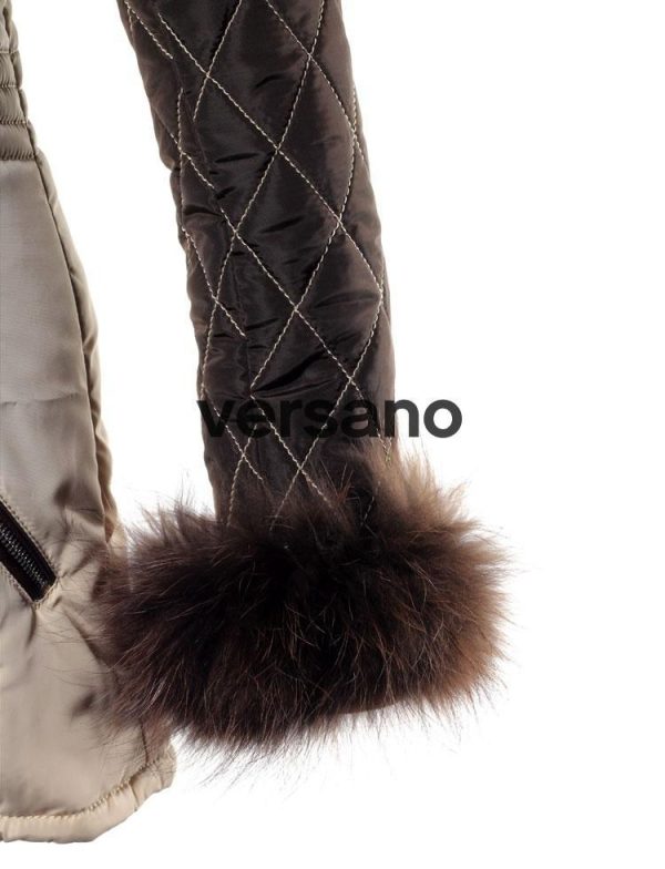 Versano Manguito collares de piel genuina Brown