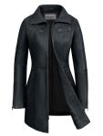 Leren damesjas 312 in blauw