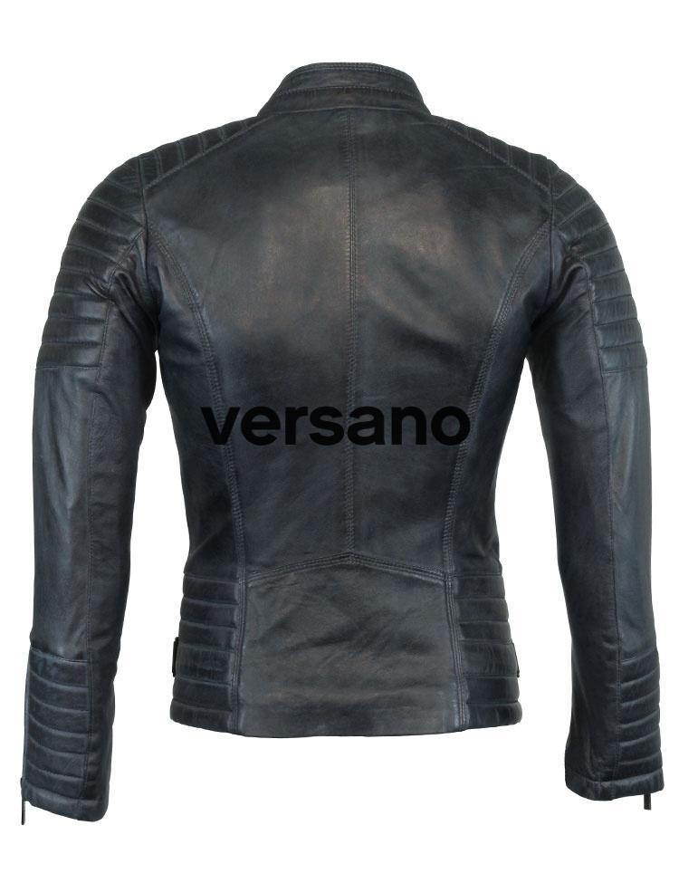 Heren Leren Bikerjack Versano tr42 Blauw - Image 2