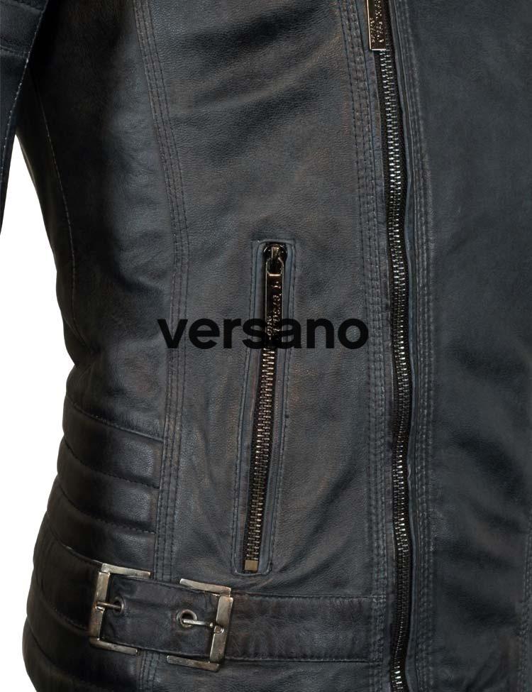 Heren Leren Bikerjack Versano tr42 Blauw - Image 6