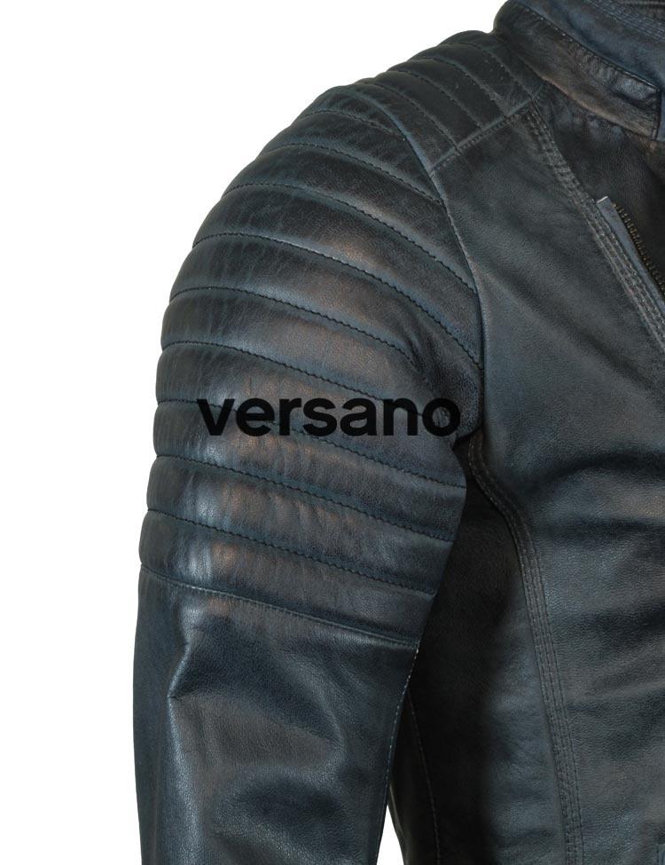 Heren Leren Bikerjack Versano tr42 Blauw - Image 7