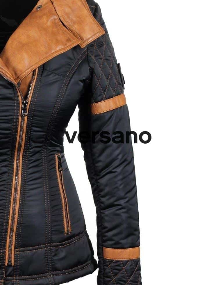 Jas met bontkraag dames blauw van Versano - Image 12