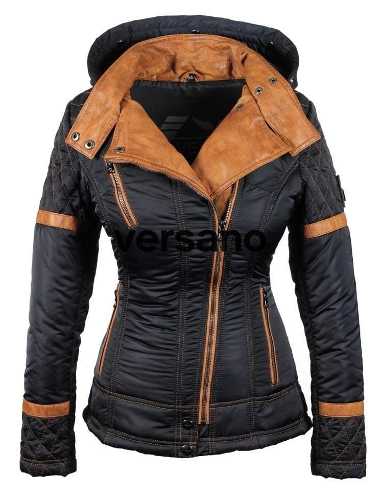 Jas met bontkraag dames blauw van Versano - Image 11