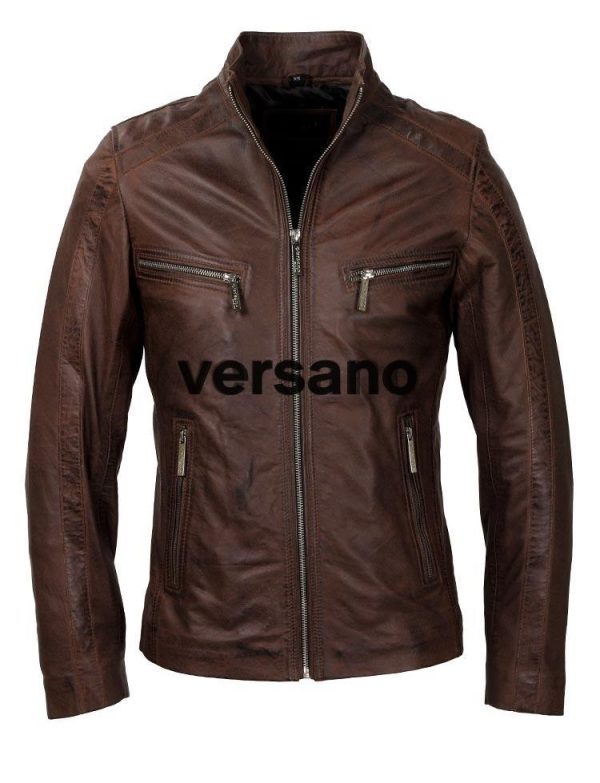 Chaqueta de cuero hombre Versano TR36 Brown