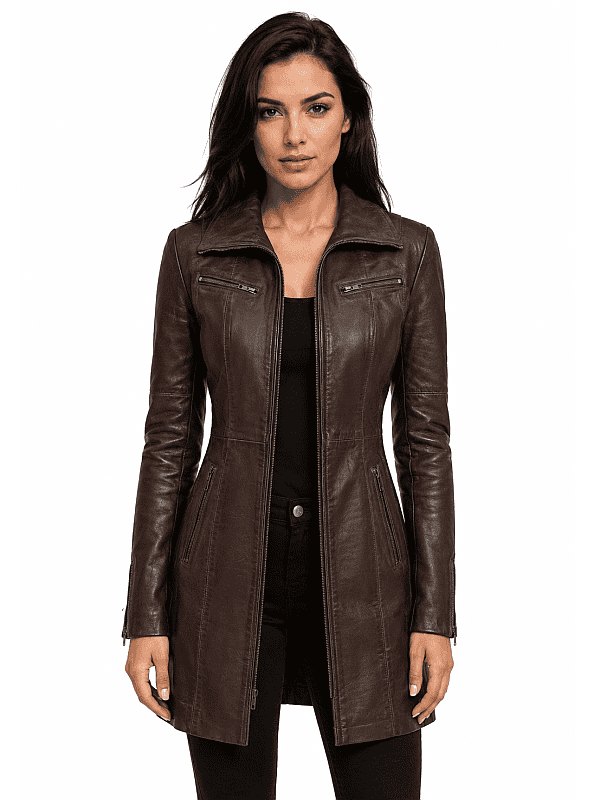 ge leren dames jas 312 bruin Versano
