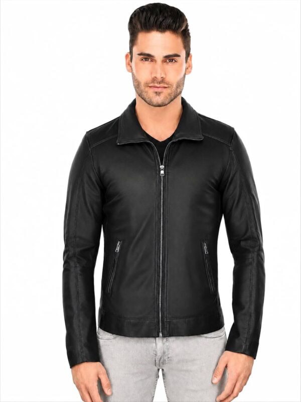 heren leren jas zwart TR53 Versano
