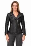 Leren bikerjack 311 N in zwart