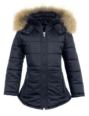 Mädchen Kinderjacke mit Fellkragen blau Jenny Versano