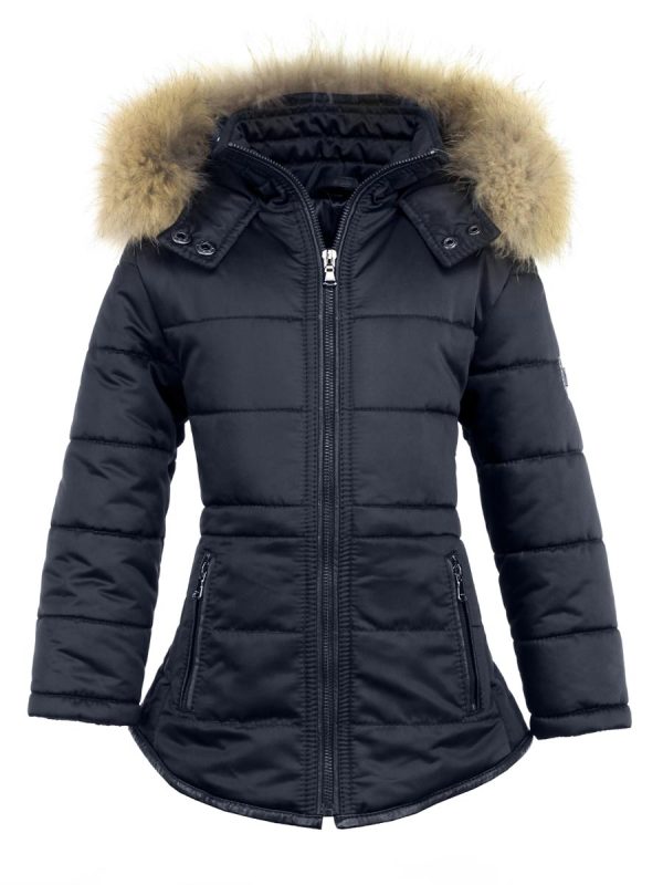 Mädchen Kinderjacke mit Fellkragen blau Jenny Versano