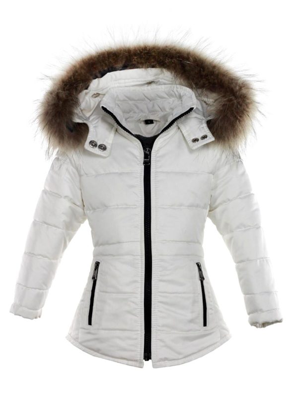 Mädchen Parka Winterjacke weiß Jenny Versano