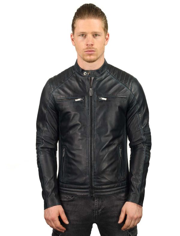 Bikerjacke Herren blau TR46 Versano