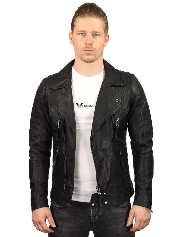 leather-biker jacket-men-black-versano-tr50-model