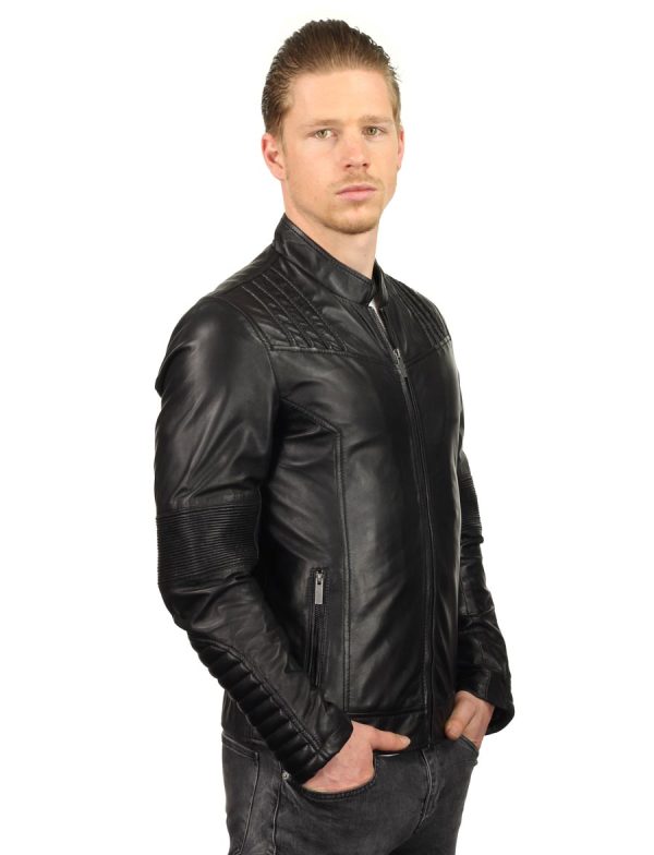 chaqueta-de-cuero-hombre-negro-modelo-TR47-frontal