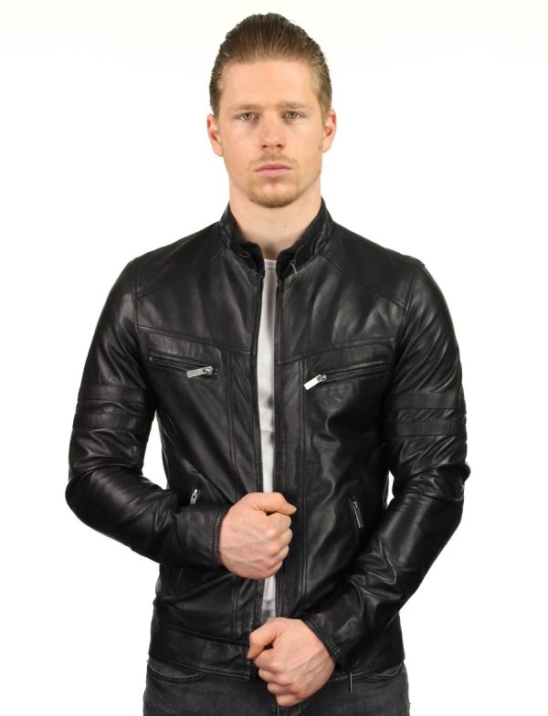 Herrenjacke Leder TR43 schwarz Versano