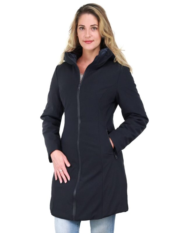 dames winterjas met capuchon Zita blauw Versano