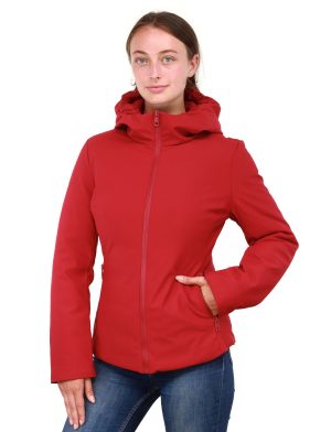 Ladies winter jacket short with hood Sabrina red Versano