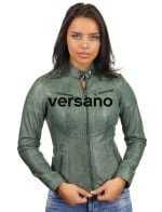 Leren damesjas 315 in groen