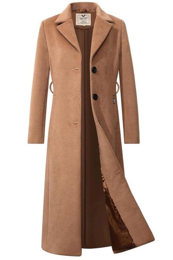 Abrigo mujer largo chaqueta Versano Delfin camel