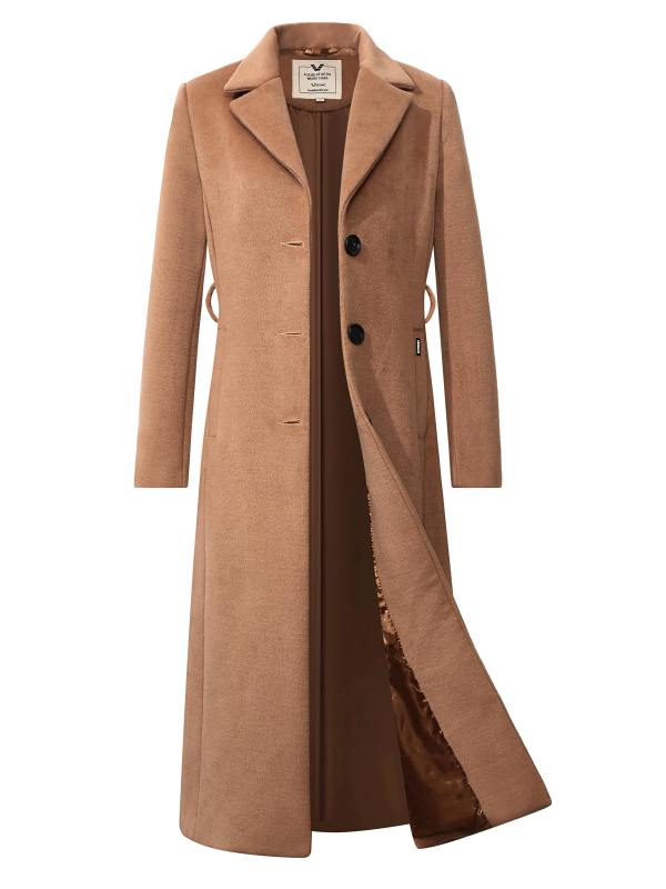 Lange Damenmanteljacke Versano Delfin camel