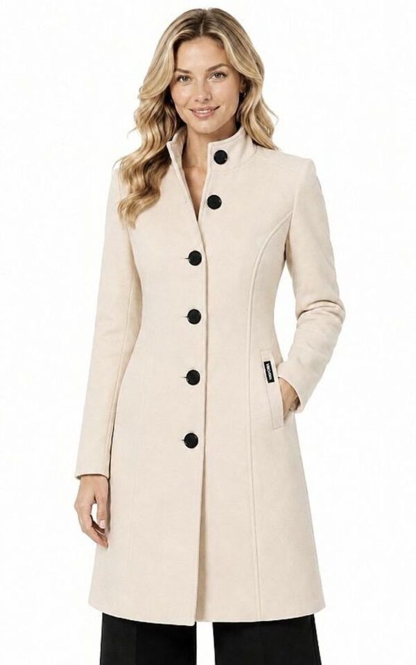 Dames mantel jas creme-violet versano