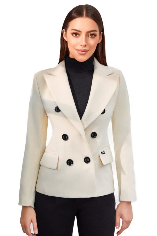 mantel jas dames kort crème Paris Versano