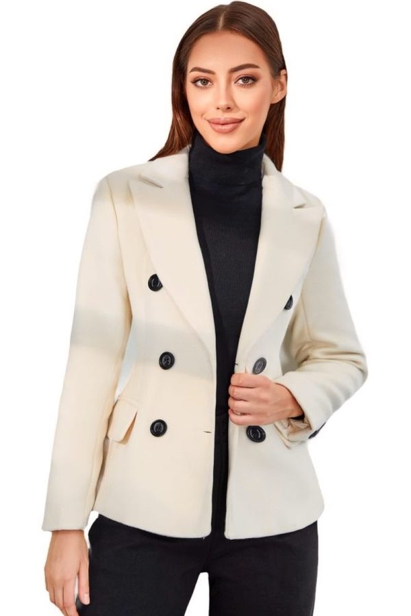 mantel jas dames kort crème Paris Versano