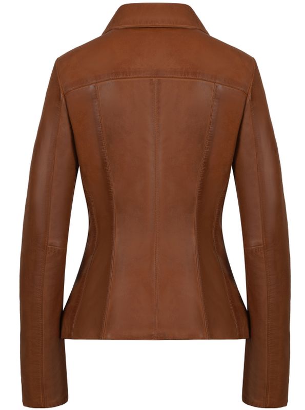 Leren dames jas 325 cognac Versano