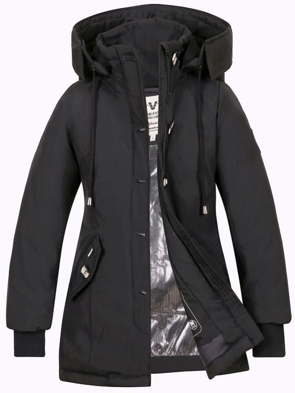 Meisjes parka winterjas Harper zwart Versano
