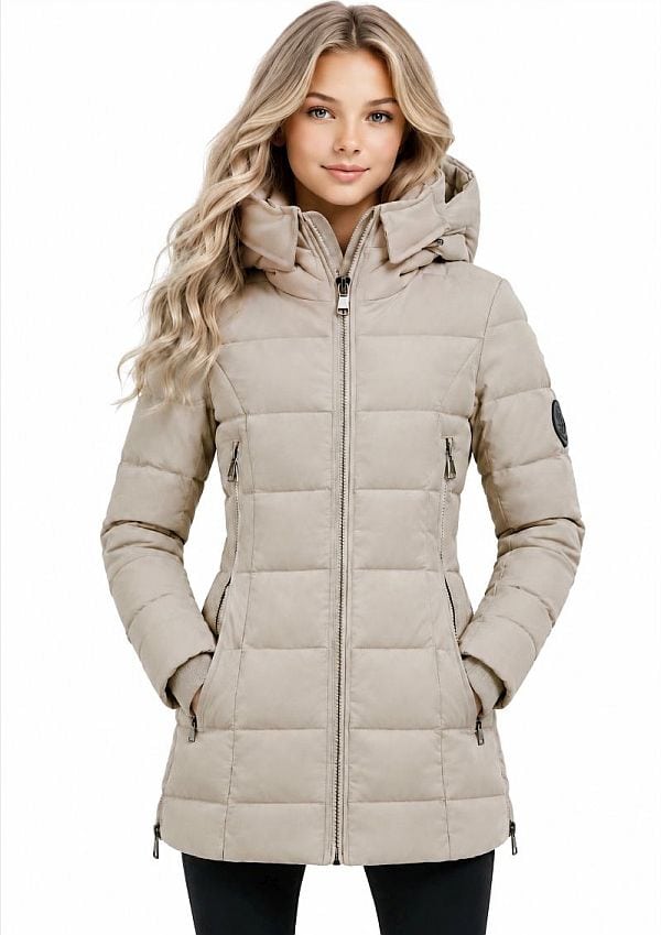 Meisjes halflange winterjas Sky kids beige Versano