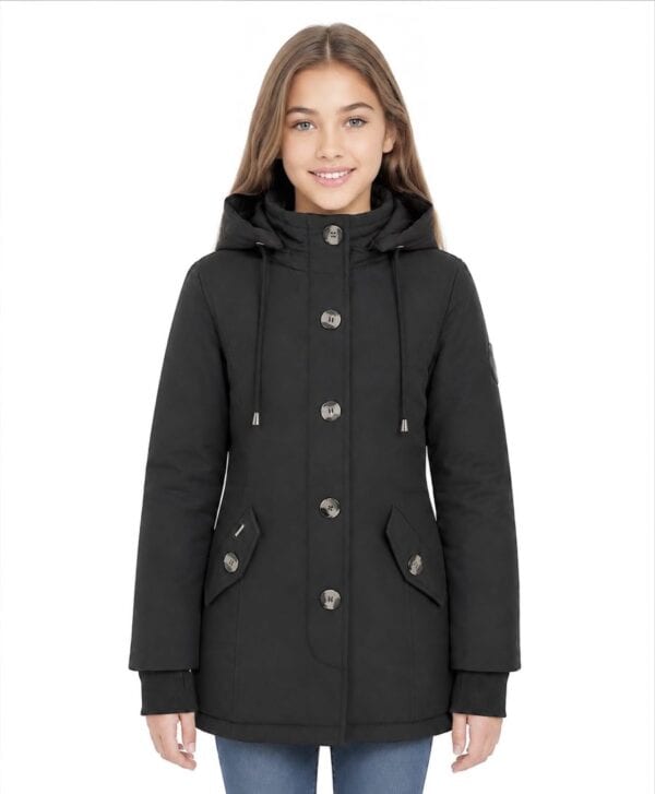 Meisjes parka winterjas Harper zwart Versano
