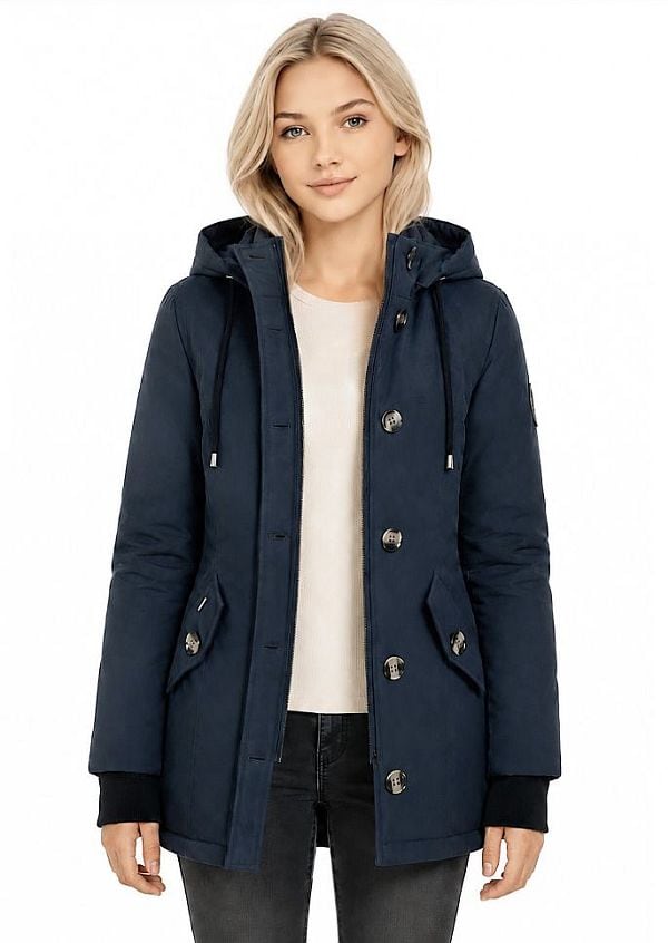 Halflange winterjas meisjes Harper blauw – Versano