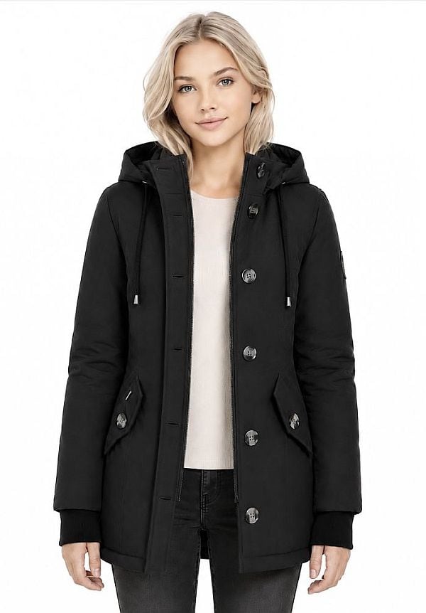 Meisjes parka winterjas Harper zwart Versano