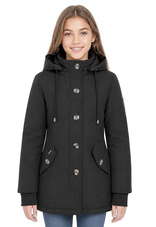Meisjes parka winterjas Harper zwart Versano