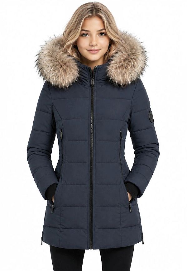 Halflange winterjas meisjes Sky kids blauw Versano