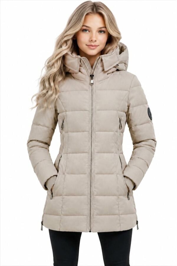 Meisjes halflange winterjas Sky kids beige Versano