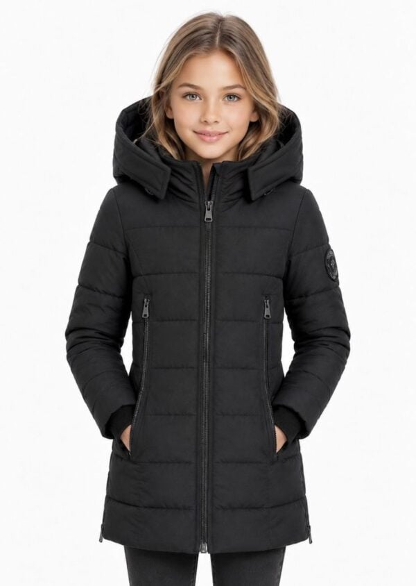 Winterjas meisjes halflang Sky kids zwart Versano