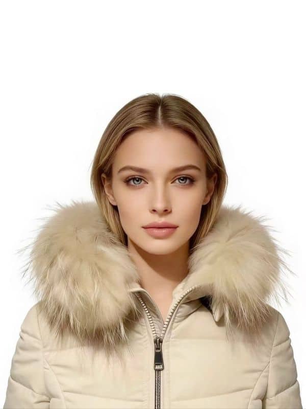 Echte Bontkraag beige Standaard maat Versano