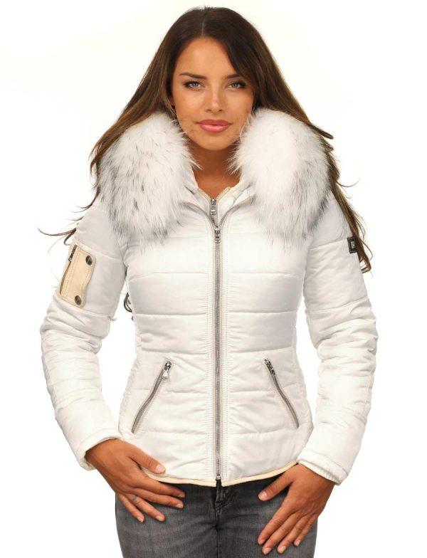 Women's winter jacket short white Shamila Versano