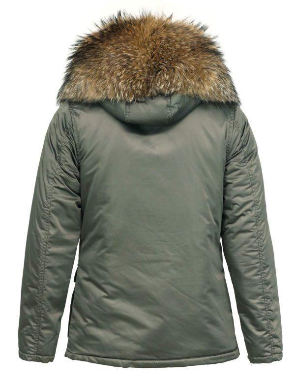 legergroene jas met bont legergroene jas met bont