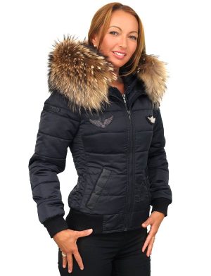Versano Badges Zara Winterjas Dames Blauw Met ZilkwTOXPu